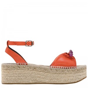 Alpargatas Longchamp Roseau Wedge Feminino Laranja | 6837-KHLSQ