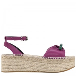 Alpargatas Longchamp Roseau Wedge Feminino Roxo | 0149-UCQAT