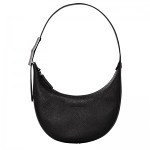 Bolsa Hobo Longchamp Roseau Essential S Feminino Pretas | 5860-HAEPL