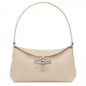 Bolsa Hobo Longchamp Roseau S Feminino Branco | 6412-VTIQJ