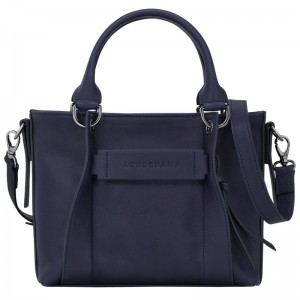 Bolsa de Mão Longchamp 3D S Feminino Azul Marinho | 4257-FVEXN