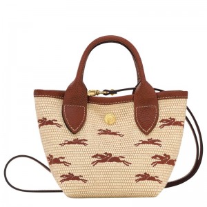 Bolsa de Mão Longchamp Le Panier Pliage XS Feminino Marrom | 7246-VGASK