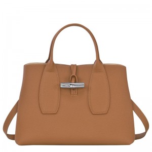 Bolsa de Mão Longchamp Roseau M Feminino Bege | 4327-SRUJD