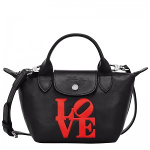 Bolsa de Mão Longchamp x Robert Indiana XS Feminino Pretas | 9135-QLATK