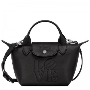 Bolsa de Mão Longchamp x Robert Indiana XS Feminino Pretas | 5724-CQTHO