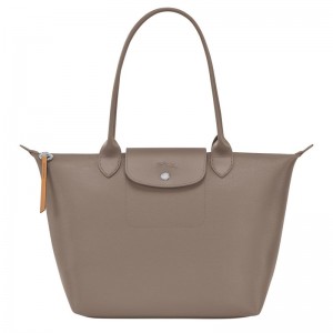 Bolsas Tote Longchamp Le Pliage City M Feminino Cinzentas Marrom | 7863-FUCSR