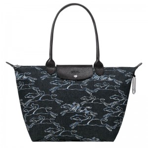 Bolsas Tote Longchamp Le Pliage Coleções L Feminino Azul Marinho | 2915-SRNYD