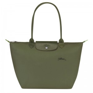 Bolsas Tote Longchamp Le Pliage Green L Feminino Verdes | 7438-FVEKN