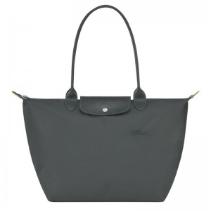 Bolsas Tote Longchamp Le Pliage Green L Feminino Cinzentas Escuro | 0915-BJURW