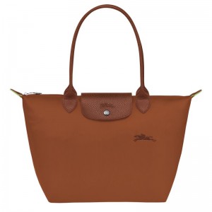 Bolsas Tote Longchamp Le Pliage Green M Feminino Marrom | 0241-LBQIX