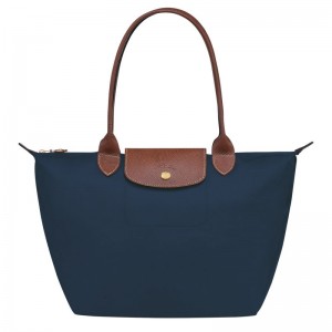 Bolsas Tote Longchamp Le Pliage Original M Feminino Azul Marinho | 4751-NGJDL