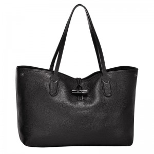 Bolsas Tote Longchamp Roseau Essential L Feminino Pretas | 8230-YNLJW