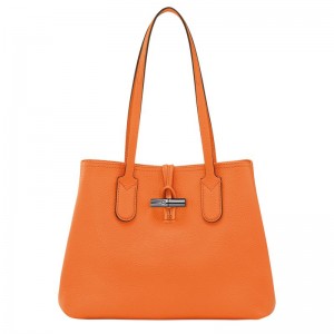 Bolsas Tote Longchamp Roseau Essential M Feminino Laranja | 6351-JNUIK