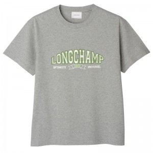 Camiseta Longchamp Feminino Cinzentas | 2839-DHOXJ