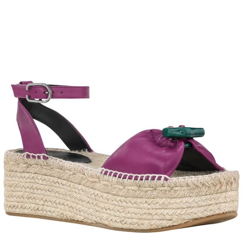 Alpargatas Longchamp Roseau Wedge Feminino Roxo | 0149-UCQAT