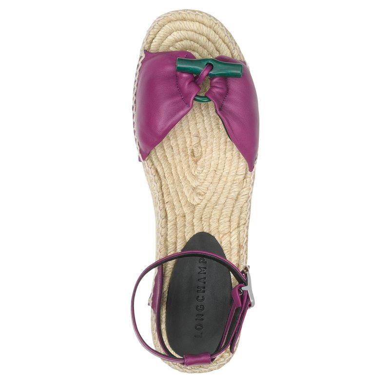 Alpargatas Longchamp Roseau Wedge Feminino Roxo | 0149-UCQAT