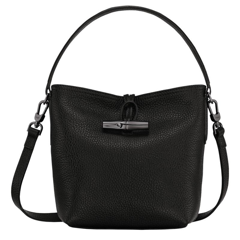 Bolsa Balde Longchamp Roseau Essential XS Feminino Pretas | 5297-PFENR