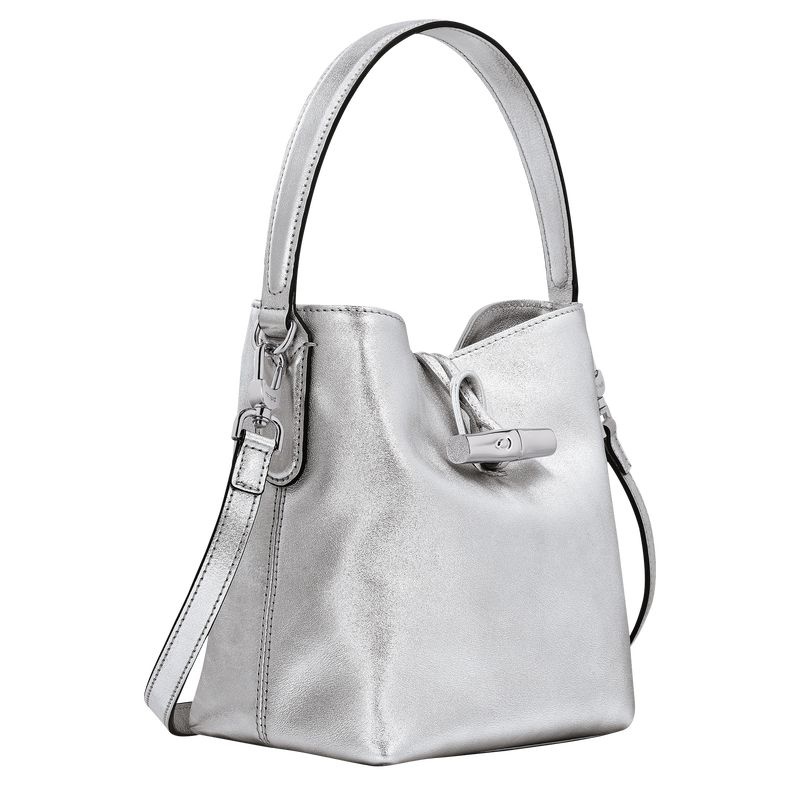 Bolsa Balde Longchamp Roseau XS Feminino Prateadas | 7231-GKZHE