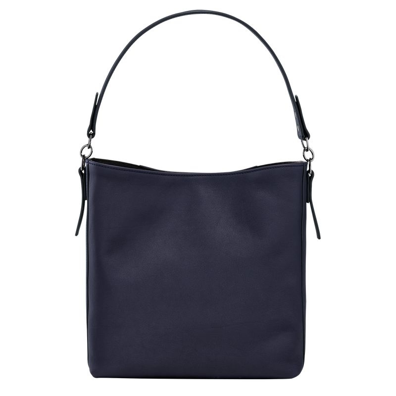 Bolsa Hobo Longchamp 3D M Feminino Azul Marinho | 2416-BPZFV