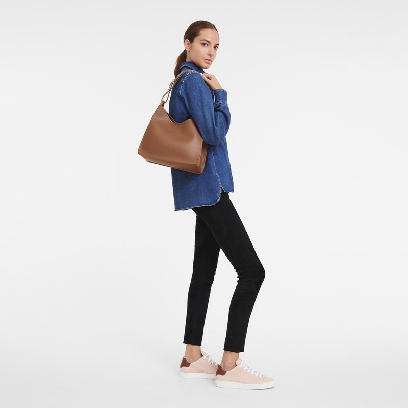 Bolsa Hobo Longchamp Le Foulonné M Feminino Marrom | 7469-YWRZI