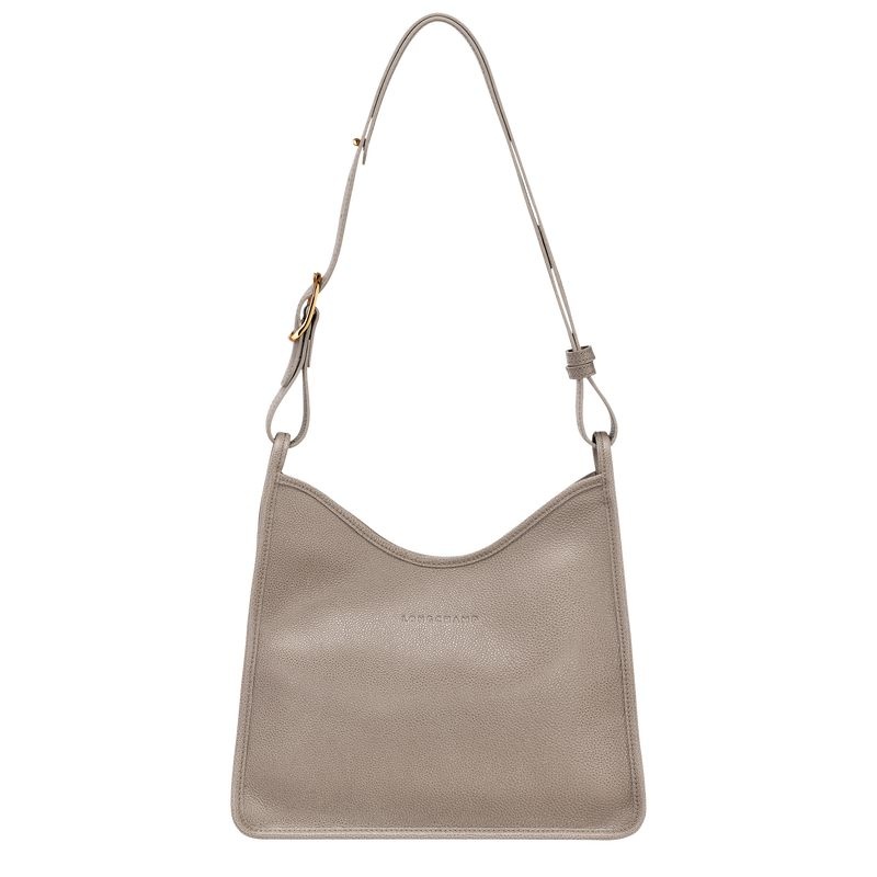 Bolsa Hobo Longchamp Le Foulonné M Feminino Cinzentas | 2036-CWFNA