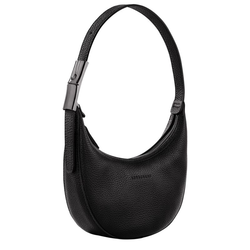 Bolsa Hobo Longchamp Roseau Essential S Feminino Pretas | 5860-HAEPL