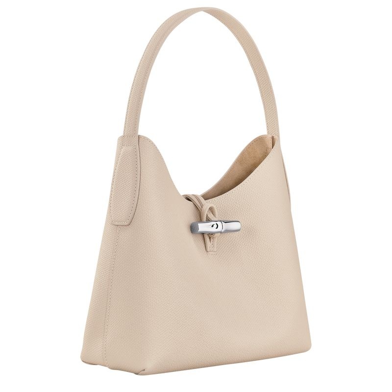 Bolsa Hobo Longchamp Roseau M Feminino Branco | 4375-BCRDL