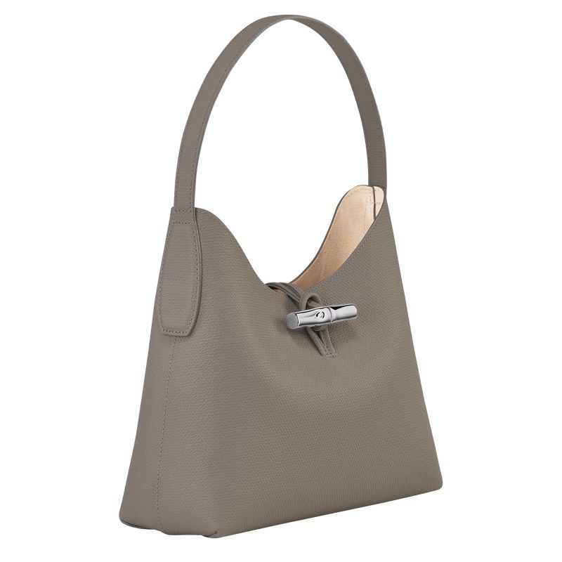 Bolsa Hobo Longchamp Roseau M Feminino Cinzentas | 5790-DXSQW