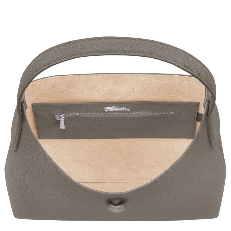 Bolsa Hobo Longchamp Roseau M Feminino Cinzentas | 5790-DXSQW