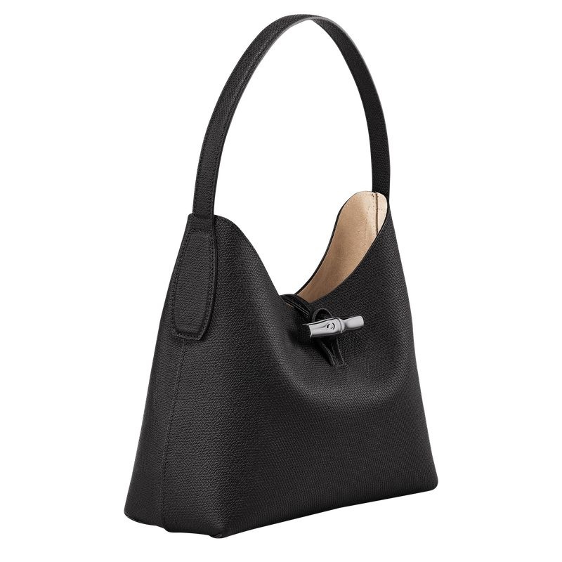 Bolsa Hobo Longchamp Roseau M Feminino Pretas | 3285-GTYPF