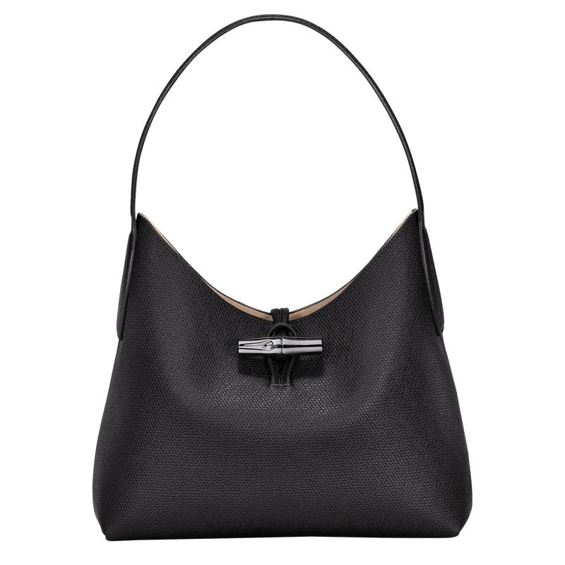 Bolsa Hobo Longchamp Roseau M Feminino Pretas | 3285-GTYPF