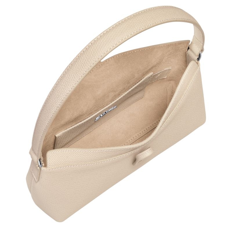 Bolsa Hobo Longchamp Roseau S Feminino Branco | 6412-VTIQJ