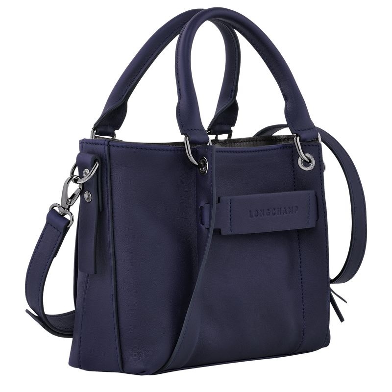 Bolsa de Mão Longchamp 3D S Feminino Azul Marinho | 4257-FVEXN