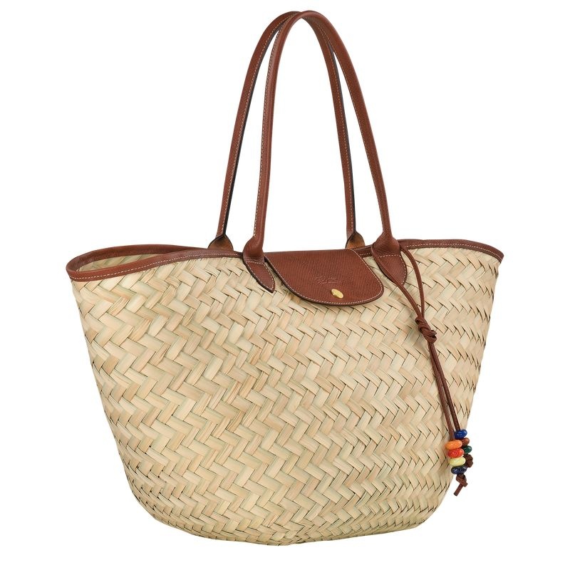 Bolsa de Mão Longchamp Le Panier Pliage XL Feminino Marrom | 4863-AKCYG