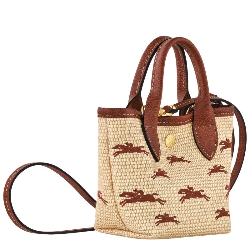 Bolsa de Mão Longchamp Le Panier Pliage XS Feminino Marrom | 7246-VGASK