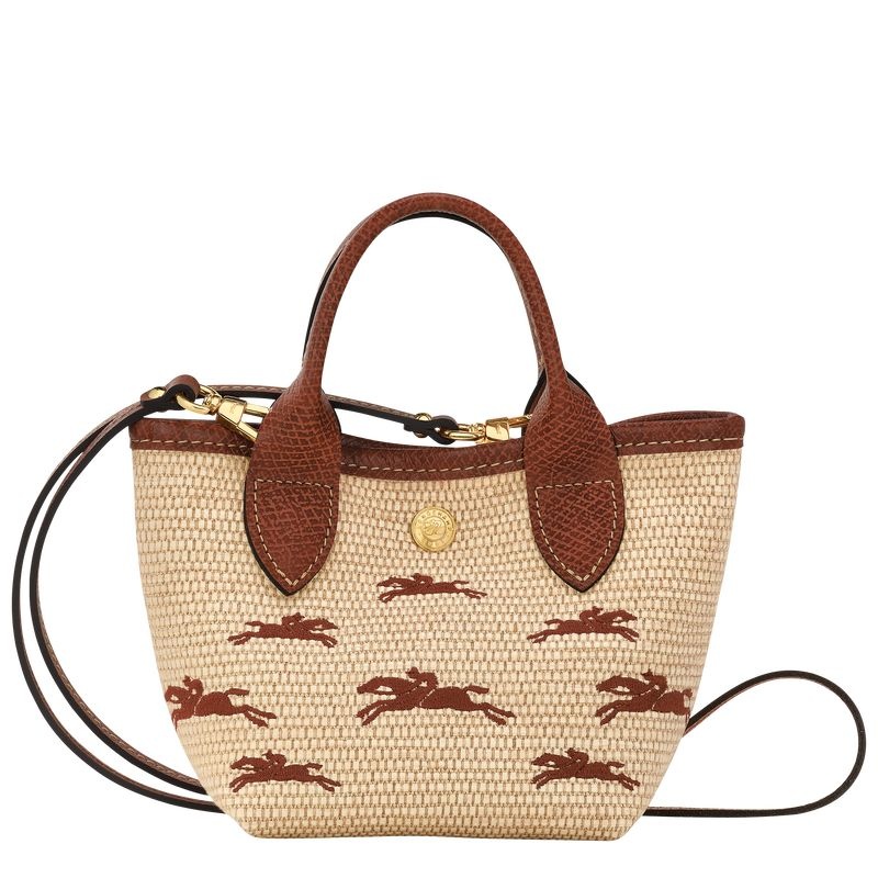 Bolsa de Mão Longchamp Le Panier Pliage XS Feminino Marrom | 7246-VGASK