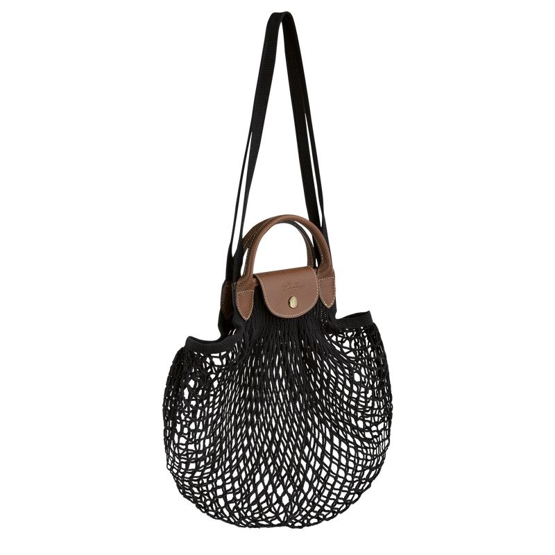 Bolsa de Mão Longchamp Le Pliage Filet L Feminino Pretas | 0917-GBAUY