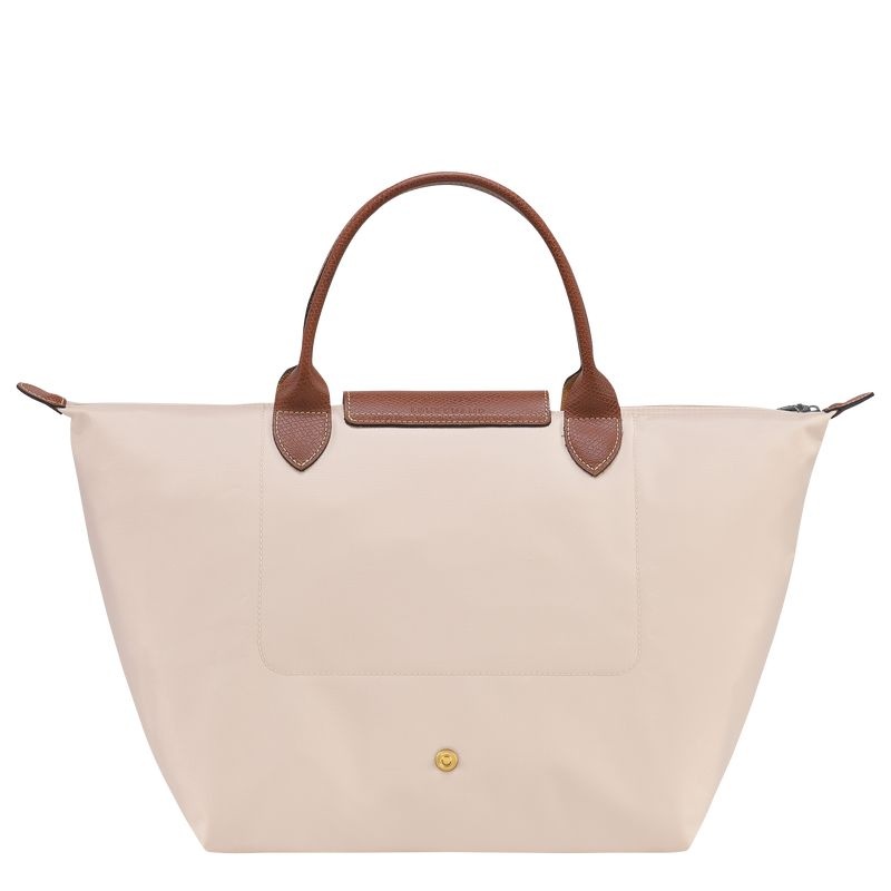 Bolsa de Mão Longchamp Le Pliage Original M Feminino Branco | 6123-PELCO