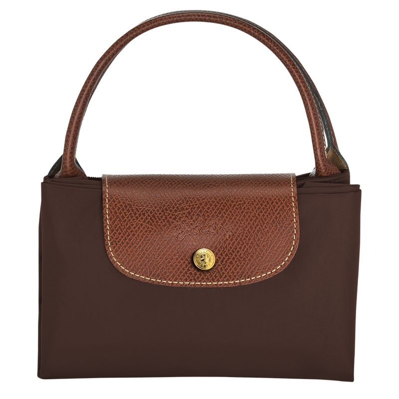 Bolsa de Mão Longchamp Le Pliage Original M Feminino Chocolate | 8257-HTUJY