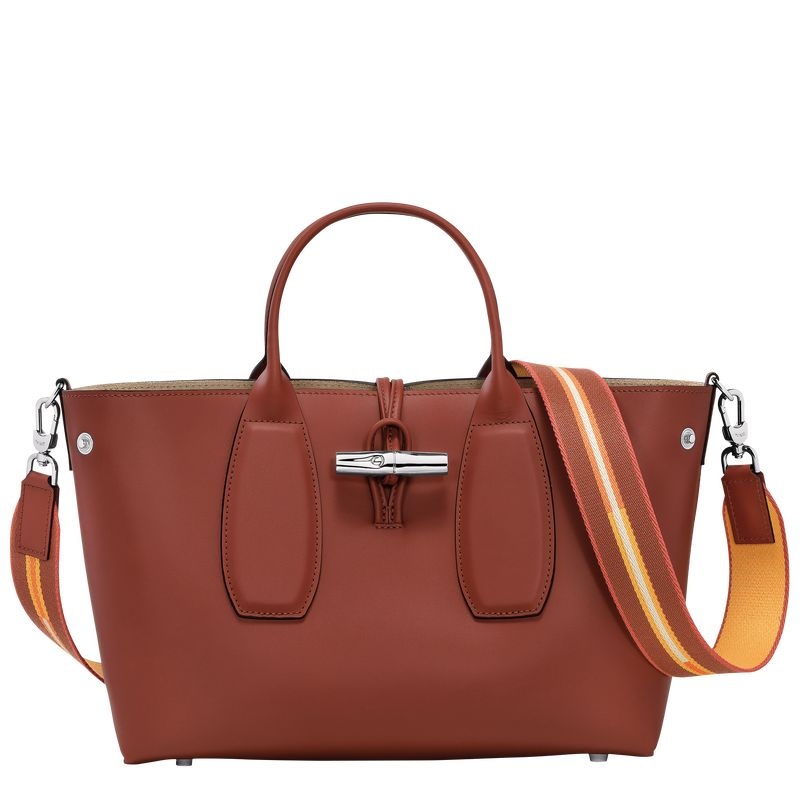 Bolsa de Mão Longchamp Roseau M Feminino Marrom | 2194-SCFLQ