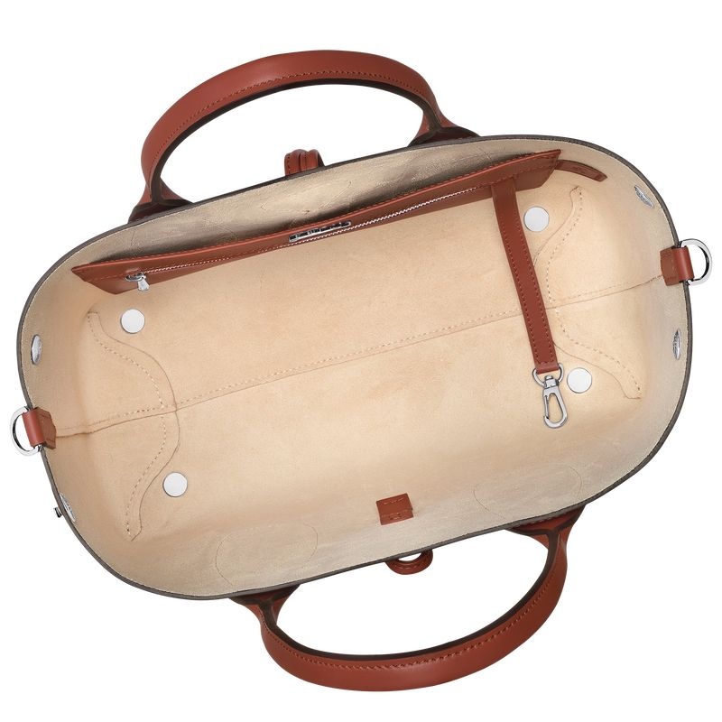 Bolsa de Mão Longchamp Roseau M Feminino Marrom | 2194-SCFLQ