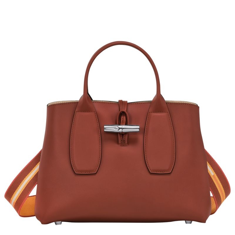 Bolsa de Mão Longchamp Roseau M Feminino Marrom | 2194-SCFLQ