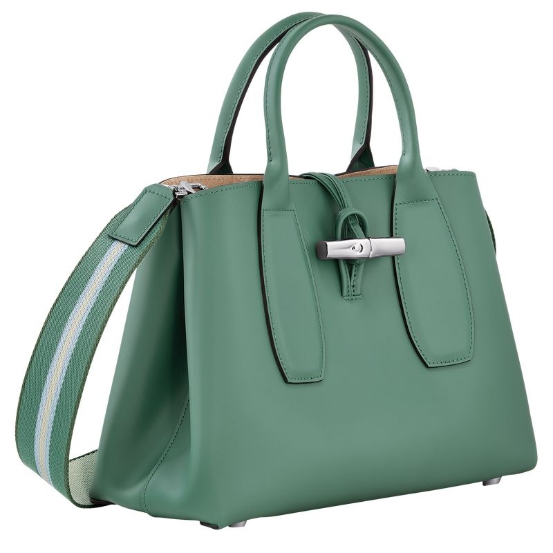 Bolsa de Mão Longchamp Roseau M Feminino Verde Oliva | 1043-AWQND