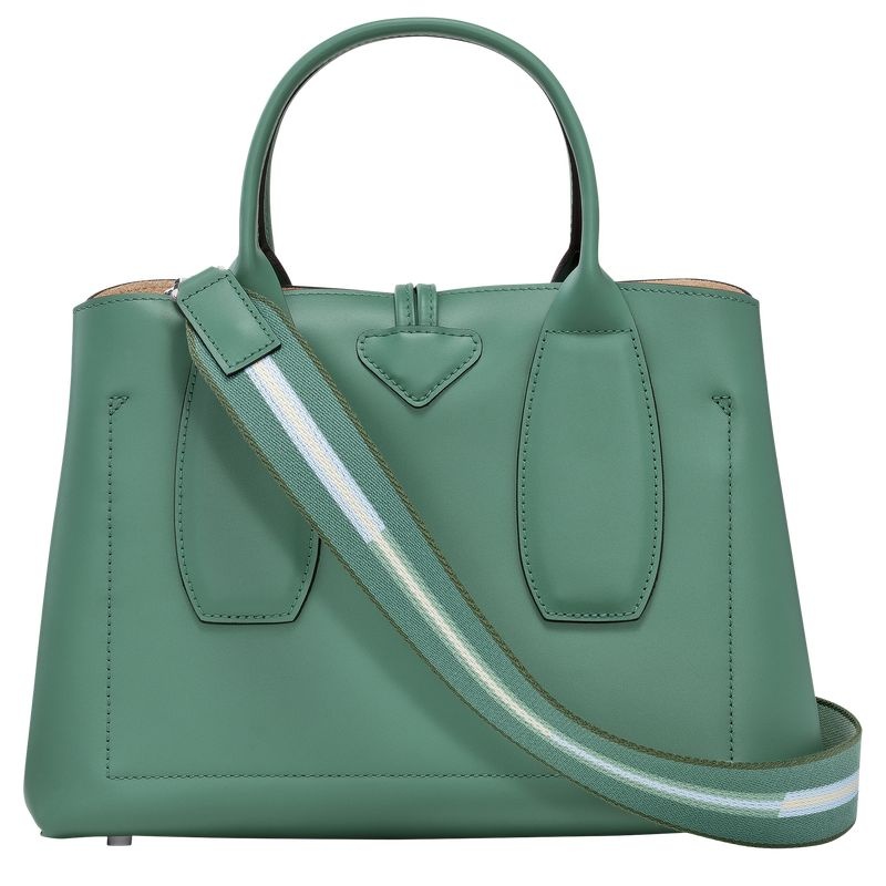 Bolsa de Mão Longchamp Roseau M Feminino Verde Oliva | 1043-AWQND