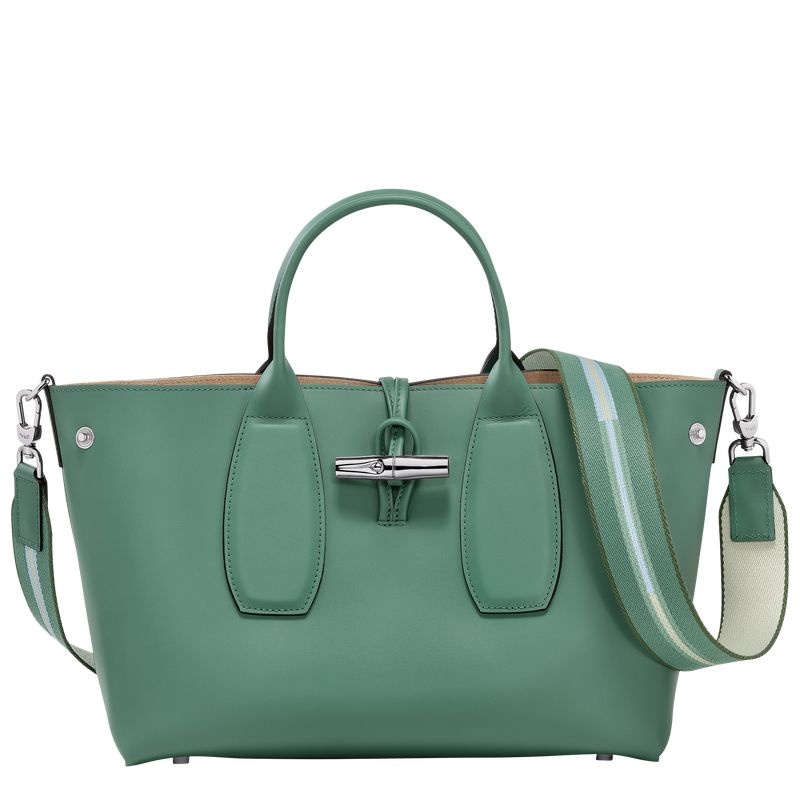 Bolsa de Mão Longchamp Roseau M Feminino Verde Oliva | 1043-AWQND