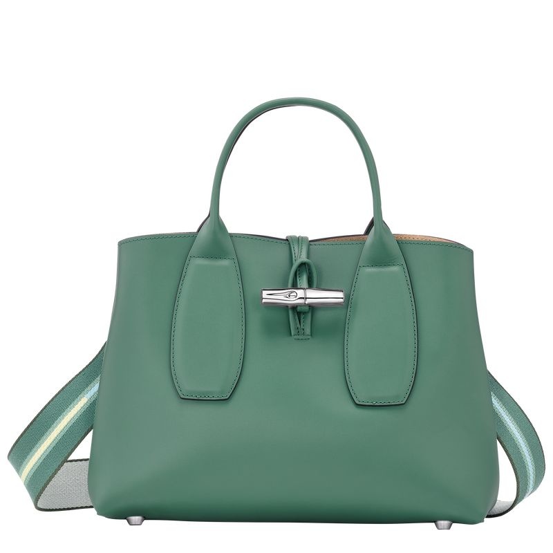 Bolsa de Mão Longchamp Roseau M Feminino Verde Oliva | 1043-AWQND