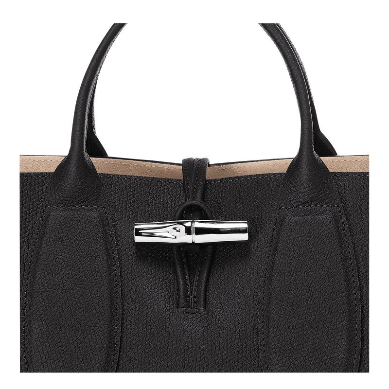 Bolsa de Mão Longchamp Roseau M Feminino Pretas | 4098-CFHGA