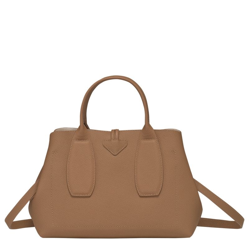 Bolsa de Mão Longchamp Roseau M Feminino Bege | 4327-SRUJD