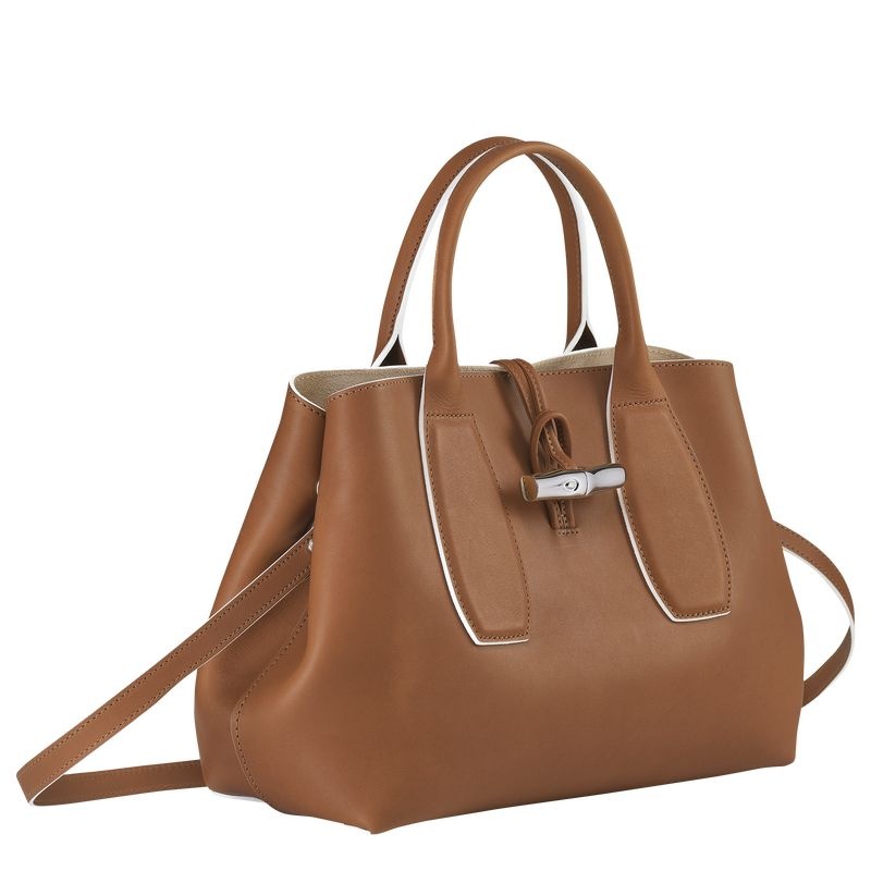 Bolsa de Mão Longchamp Roseau M Feminino Marrom | 7834-YHMOF