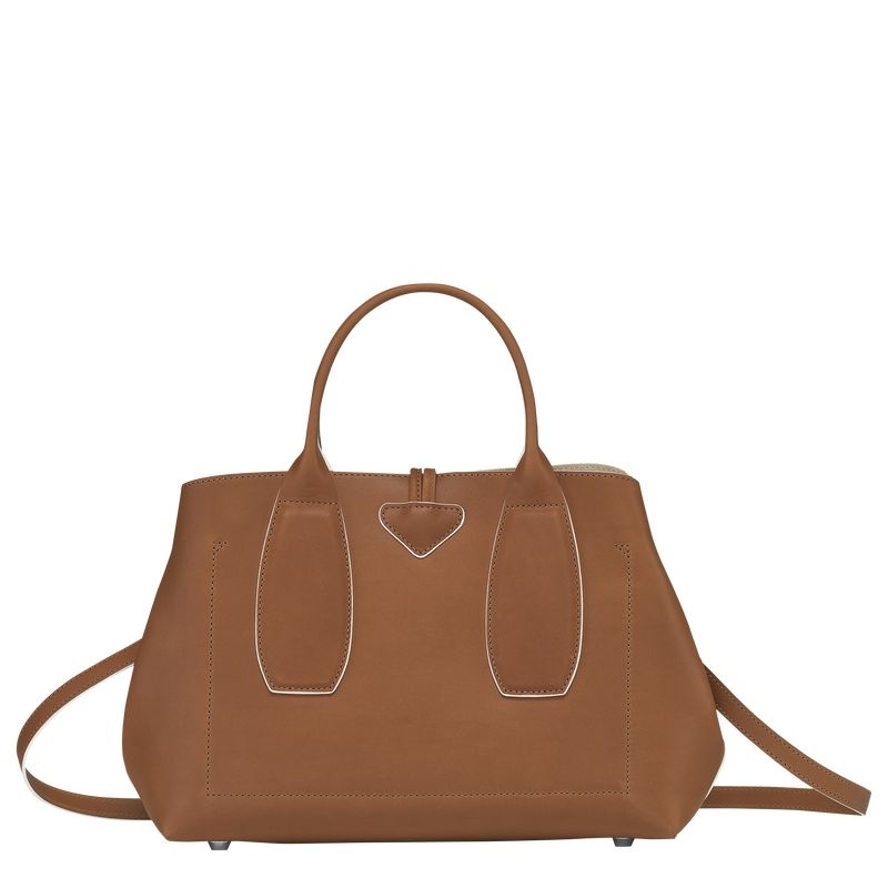 Bolsa de Mão Longchamp Roseau M Feminino Marrom | 7834-YHMOF